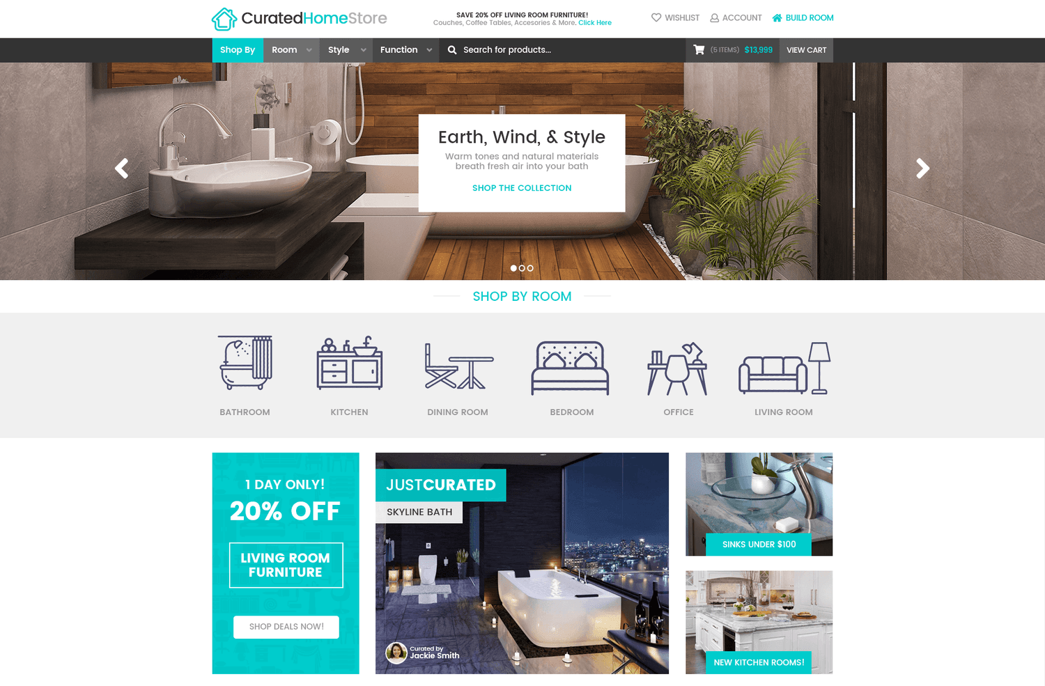 3D room builder and style recommendations